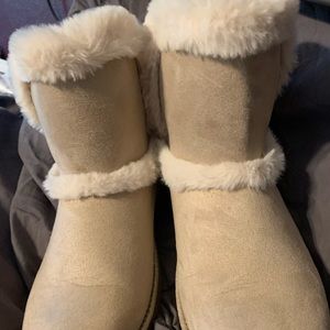 Warm furry boots